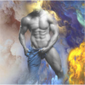 Sticker SlipperyJoe's Man steamy shirt abs six pack (Devant)