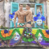 Sticker SlipperyJoe's Mardi Gras masques perles décoration (Devant)