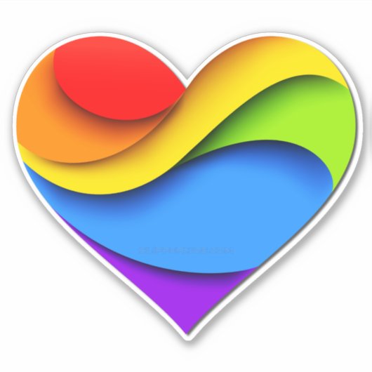 Sticker SlipperyJoe's orgueillement coeur courbes forme 3D (Devant)