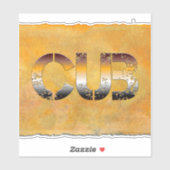 Sticker SlipperyJoe's petit ours mot orange-brun pro (Feuille)