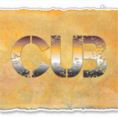 Sticker SlipperyJoe's petit ours mot orange-brun pro (Devant)