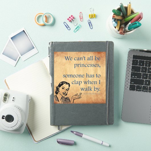 Sticker SlipperyJoe's Princess clap marchant drôle les ann (Couverture iPad)