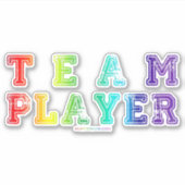 Sticker SlipperyJoe's Team Player mots gradient rainbow c (Devant)