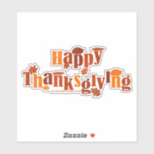 Sticker SlipperyJoe's Thanksgiving feuille brun orange tar (Feuille)