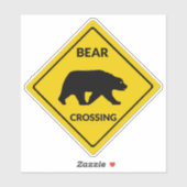 Sticker SlipperySignal de passage de l'ours de Joe silhoue (Feuille)