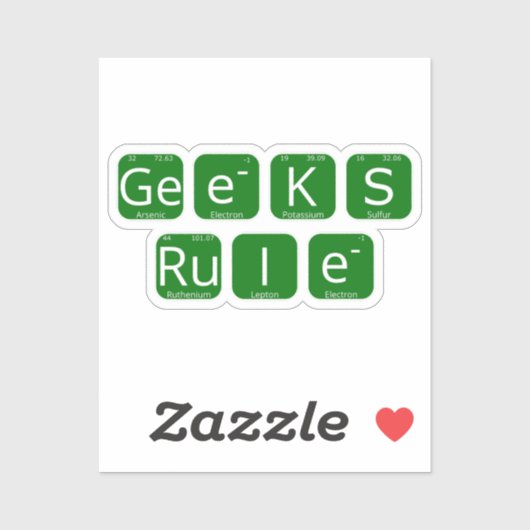 Sticker Slogan de table périodique geek (Feuille)