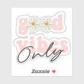 Sticker Slogan hippie des années 70 de Good Vibes (Feuille)