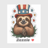 Sticker Sloth 4 juillet (Feuille)