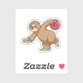 Sticker Sloth at Bowling avec Bowling ball (Feuille)