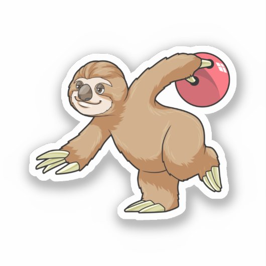 Sticker Sloth at Bowling avec Bowling ball (Recto)