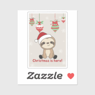 Sticker Sloth Christmas Snow Winter Animaux