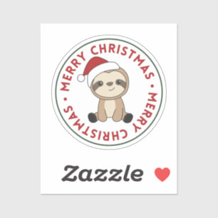 Sticker Sloth Christmas Snow Winter Animaux