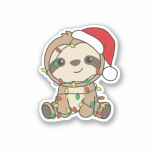 Sticker Sloth Christmas Winter Animaux Slots