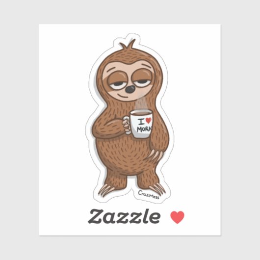 Sticker Sloth Coffee (Feuille)