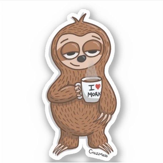 Sticker Sloth Coffee (Devant)