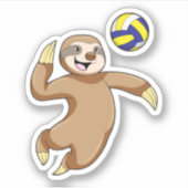 Sticker Sloth comme joueur de volleyball avec volleyball (Devant)