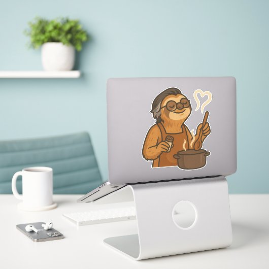 Sticker Sloth Cook (Ordinateur portable sur le bureau)
