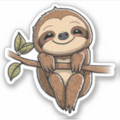 Sticker Sloth Cute Sloth Cute Cartoon (Devant)