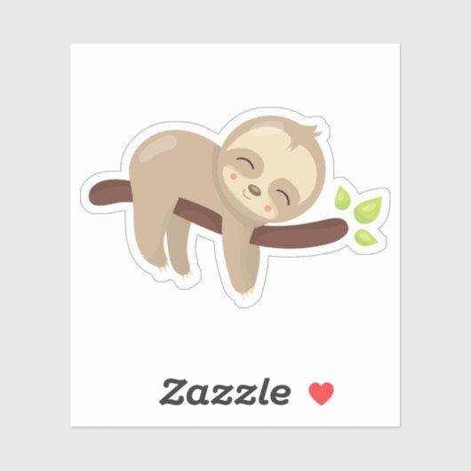 Sticker Sloth endormi. (Feuille)
