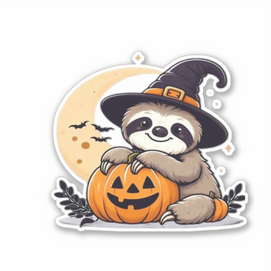 Sticker Sloth Halloween Motif Cute Classic T-Shirt (Devant)