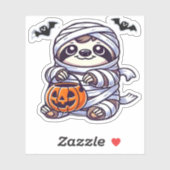 Sticker Sloth Halloween Mummy Kids Femmes Hommes Sloth Cla (Feuille)