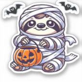Sticker Sloth Halloween Mummy Kids Femmes Hommes Sloth Cla (Devant)