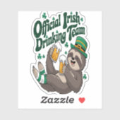 Sticker Sloth Irish Drinking St Patrick's Day (Feuille)