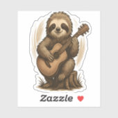 Sticker Sloth Jouer de la guitare (Feuille)