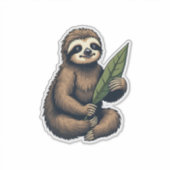 Sticker Sloth Line Engraving Classic Animal Tee (2) (Devant)