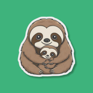 Sticker Sloth Mama et Baby Waterproof