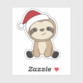 Sticker Sloth Noël Neige hiver Animaux Paresseux Classique (Feuille)