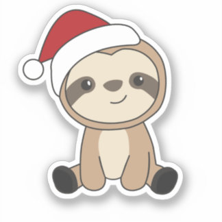 Sticker Sloth Noël Neige hiver Animaux Paresseux Classique