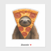 Sticker Sloth pizza drôle bizarre blank mème mignon joyeux (Feuille)