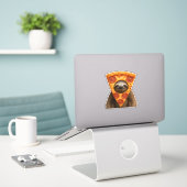 Sticker Sloth pizza drôle bizarre blank mème mignon joyeux (Ordinateur portable sur le bureau)