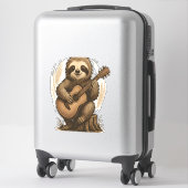 Sticker Sloth Playing Guitar (Sur valise)