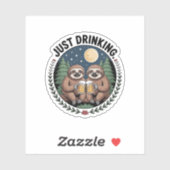 Sticker Sloth Randonnée avec l'équipe de boisson (Feuille)