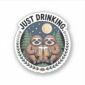 Sticker Sloth Randonnée avec l'équipe de boisson (Devant)