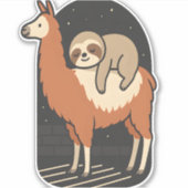 Sticker Sloth Riding Llama (Devant)