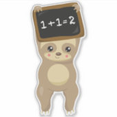 Sticker Sloth School, Jolie Sloth, Baby Sloth, School Boar (Devant)