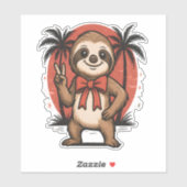Sticker Sloth Summer Beach Rocking (Feuille)