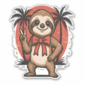 Sticker Sloth Summer Beach Rocking (Devant)