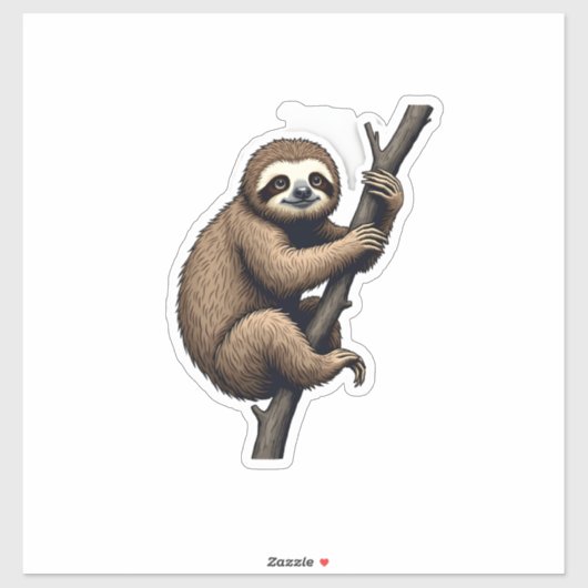 Sticker Sloth Vintage Engraving Graphic Tee (2) (Feuille)