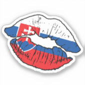 Sticker Slovaquie Slovaque Drapeau d'amour en bâton à lèvr (Recto)
