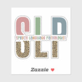 Sticker SLP papier guépard orthophoniste cadeau (Feuille)