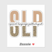 Sticker SLP papier guépard orthophoniste cadeau (Feuille)