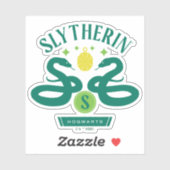 Sticker SLYTHERIN™ House Double Snake Locket Graphique (Feuille)