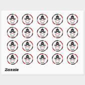 Sticker Sm Pirate Rouge pour bébé crâne et sonnett (Feuille)