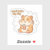 Sticker Small Joys Big Day – Cute Hamster Aesthetic (Feuille)