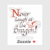 Sticker SMAUG™ - Ne Riez Jamais À Un Dragon En Direct (Feuille)