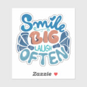 Sticker Smile Big Laugh Souvent : Message réconfortant (Feuille)